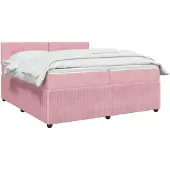 vidaXL Boxspringbed met matras Roze 200 x 200 cm Fluweel