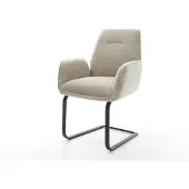DELIFE Sledemodel Zoa-Flex geweven stof beige sledemodel vlak zwart pocketveer kern