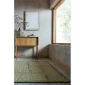 Flair Rugs hoogpolig rechthoekige wollen vloerkleed met print 200x140 cm - groen
