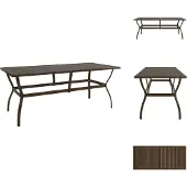 vidaXL Tuintafel Bruin 190x80x72 cm, staal - Tuintafels
