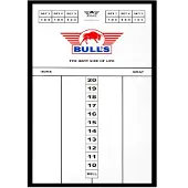 Bull's Glass scoreboard 60x40 met zwarte lijst