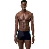 Speedo Dive Aquashort Heren - Strakke Zwembroek Heren met Vormvaste Pasvorm - Zwemboxer Heren met Ondersteunende Voering - Sportzwembroek Heren met Trekkoord - Zwart/Groen - L