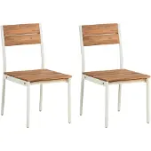 Beliani GIOVINAZZO - Set van 2 tuinstoelen - Bruin - Acaciahout