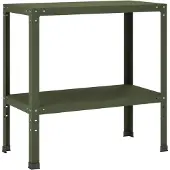 vidaXL Planttafel 100 x 40 x 80 cm Gepoedercoat staal Olijfgroen