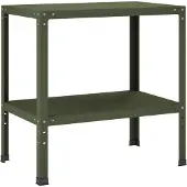 vidaXL Planttafel 60 x 50 x 80 cm Gepoedercoat staal Olijfgroen