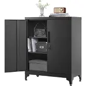 Songmics Stalen opbergkast, Zwart / 80B cm