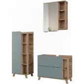 Vicco Badkamermeubelset Karen Blauw/Sonoma 3-delig, Model 65840