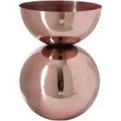 J-Line Ronde glanzende vaas - metaal - koper - large