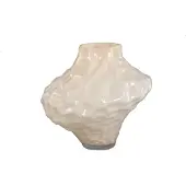 Ptmd Moises Cream Irregular Dented Glass Vase L
