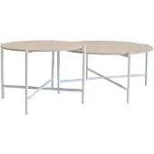 Giga Meubel Salontafel Abano Travertin Rond Set van 2
