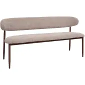 Giga Meubel Eetkamerbank Alexia Taupe/Walnoot 160cm