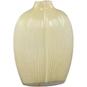 Ptmd Jalisia Cream Glass Vase Oval Shape Ribbed High