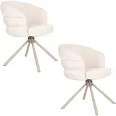 Housecraft living Marjolein Eetkamerstoelen Armleuning Beige - Set van 2