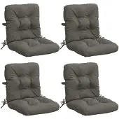 vidaXL 4-delige hoogrugkussen VIANEN 4 pcs 100% Polyester Grijs