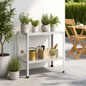 vidaXL Planttafel 80 x 50 x 80 cm Gepoedercoat staal Wit