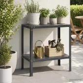 vidaXL Planttafel 80 x 50 x 80 cm Gepoedercoat staal Zwart