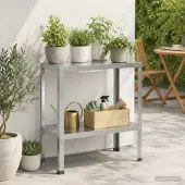 vidaXL Planttafel 60 x 40 x 80 cm Gegalvaniseerd staal zilver