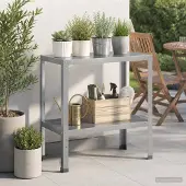 vidaXL Planttafel 100 x 40 x 80 cm Gegalvaniseerd staal zilver