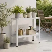 vidaXL Planttafel 80 x 40 x 80 cm Gepoedercoat staal Wit
