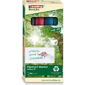 Edding 32 Flipovermarker Medium Beitelpunt 1 - 5 mm Kleurenassortiment Navulbaar Waterbestendig 4 Stuks