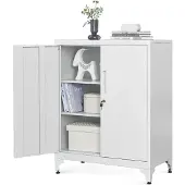 Songmics Stalen opbergkast, Grijs / 80B cm