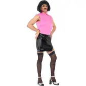 Smiffys Freddie Mercury housewife kostuum (roze en zwart, XL)