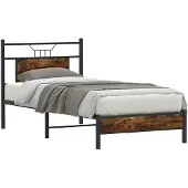 vidaXL Bedframe zonder matras hout gerookt eikenkleurig 80x200 cm