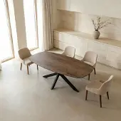 Giga Meubel Eettafel Jaimy Donkerbruin Deens Ovaal 240cm