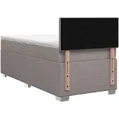 vidaXL Boxspringbed met matras en LED Taupe 100 x 200 cm Stof