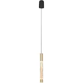 Steinhauer Alisio 4577ME – Messing 1-lichts LED hanglamp met handgeblazen glas en Cable lift