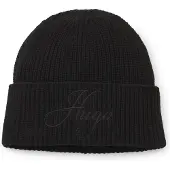 HUGO Geribbelde beanie met geborduurd scriptlogo