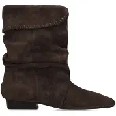 Manfield Taupe suède enkellaarsjes | Maat 40