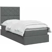 vidaXL LED opbergbed met matras Donkergrijs 90 x 200 cm Stof