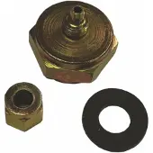 Alapure Kranstopfitting met uitloop, messing, schroefdraad