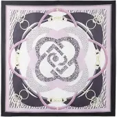 Liu Jo Sjaal lichtgeel / aubergine / pruim / offwhite
