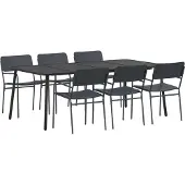 Syfax Eetkamerset 7 st Antraciet Staal
