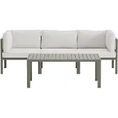 Ebuy24 Copacabana loungemeubel bank 3-zits en salontafel bruin.