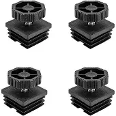 OEM Meubelversteller set, 4 stuks, zwart, 38x38mm, M8 schroefdraad