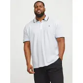 Jack & Jones Plus Size Effen Polo Shirt EU3XL US1XL Wit