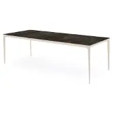 Bommel Wonen Eettafel (200x100cm) Vito - Marmer Donkerbruin & Metaal Pepper White