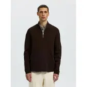Selected Halve Rits Trui Heren Bruin XXL