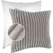 ANRO Sierkussen Lichtgrijs 40x40cm – Ribfluweel Kussen Inclusief Vulling Bank Woonkamer Slaapkamer