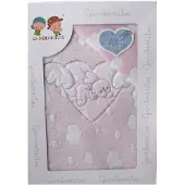 Gamberritos laken set hartje katoen middel roze 3 delig