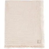 Jollein Deken Wieg 75x100cm Fringe Stripe Biscuit/Ivory GOTS