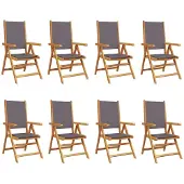 vidaXL Inklapbare stoelen 8 st verstelbaar antracietkleurig