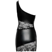 Cottelli collection - Asymmetrische Kanten Mini Jurk - Zwart