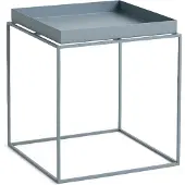 HAY Dienbladtafel 40x40 Cm - Bijzettafels & buffetten Gepoedercoat Staal Pigeon Blue - AA685-A360-AV94