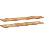 vidaXL Wandschappen 2 st zwevend olieafwerking 120x30x4 cm acaciahout