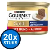 Gourmet 20x - Gold Mousse Rund - Kattenvoer Natvoer - 85g