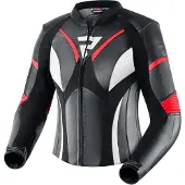 Rebelhorn Rebel damesmotorjas, leer, zwart/wit/rood, maat 40